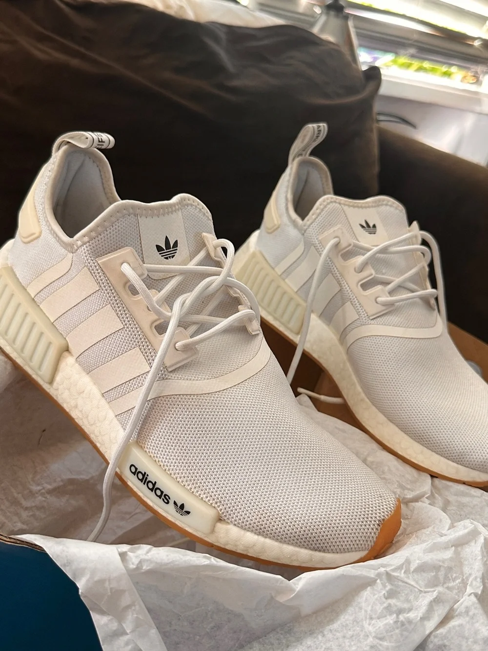 adidas Women’s Cream and Gum NMD_R1 Sneakers